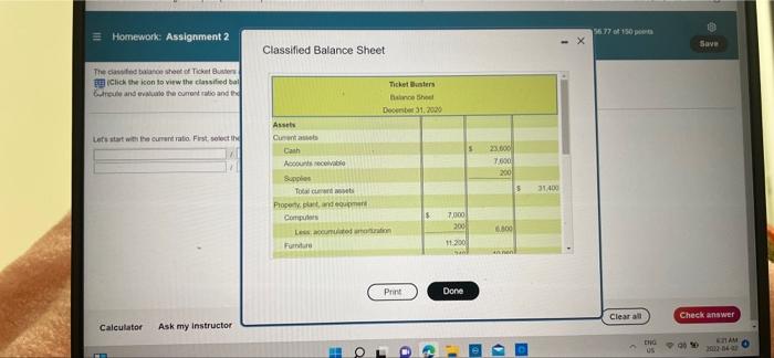 Homework Assignment 2 Save Classified Balance Sheet The Candidate Shout Of It B Click The Icon To View The Classified C 1