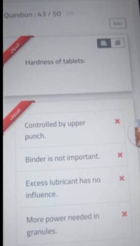 Question 20 50 Water Proofing Of Tablets Not Important For Sugar Coating By Sub Coating Of Tablets Affects Adhesion O 4