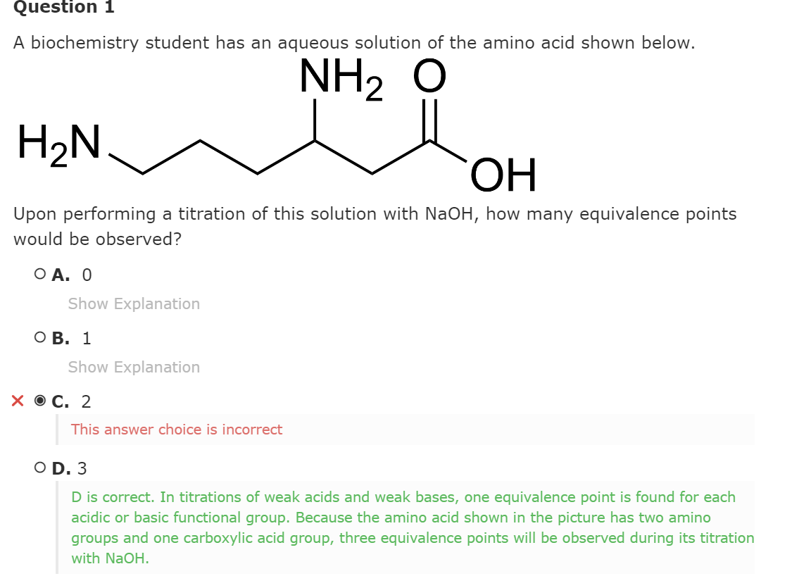 I Do Not Understand Why This Answer Is Incorrect Can You Explain To Me Why There Would Be Three Equivalence Points Seei 1