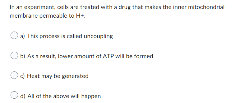 In An Experiment Cells Are Treated With A Drug That Makes The Inner Mitochondrial Membrane Permeable To H A This Pro 1