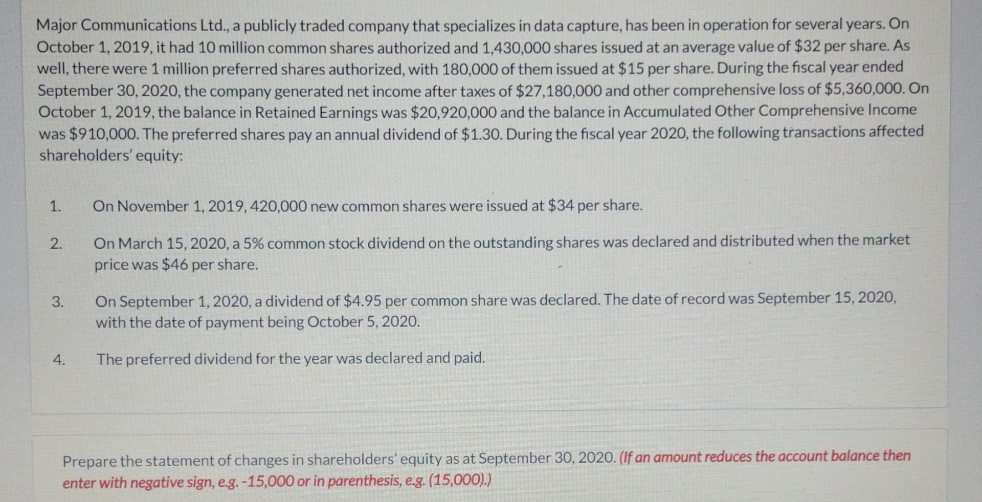 Major Communications Ltd A Publicly Traded Company That Specializes In Data Capture Has Been In Operation For Several 1