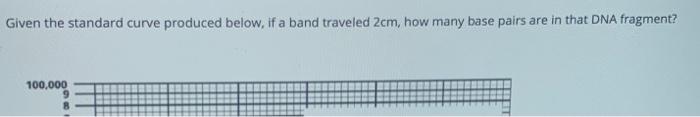 Given The Standard Curve Produced Below If A Band Traveled 1cm How Many Base Pairs Are In That Dna Fragment 100 000 2