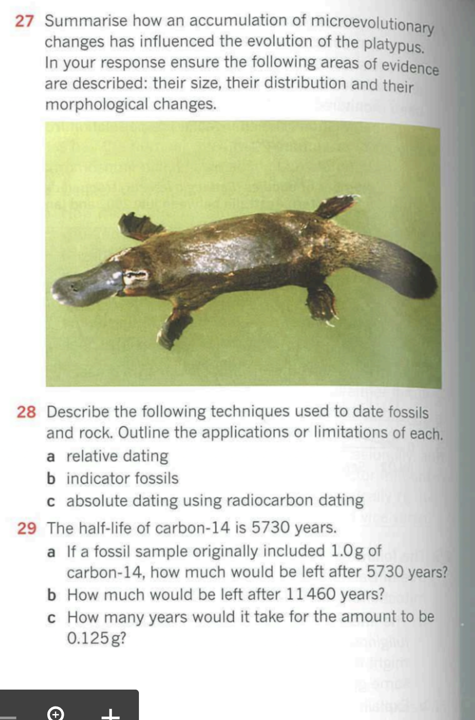 27 Summarise How An Accumulation Of Microevolutionary Changes Has Influenced The Evolution Of The Platypus In Your Resp 1