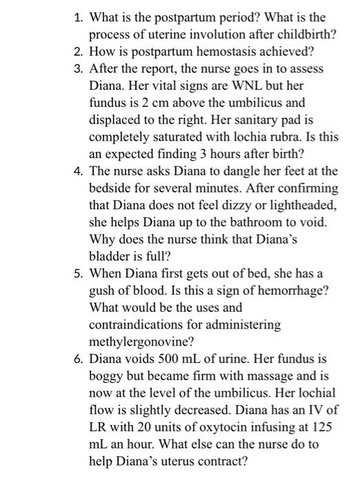 1 What Is The Postpartum Period What Is The Process Of Uterine Involution After Childbirth 2 How Is Postpartum Hemos 1