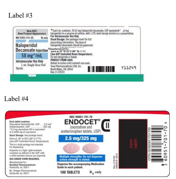 Label 3 New Ndc New Product Appearance Noc 0703 7121 03 R Only Haloperidol Decanoate Injection 50 Mg Ml Intramuscular 1