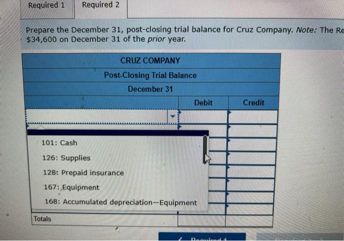 The Following Adjusted Trial Balance Contains The Accounts And Year End Balances Of Cruz Company As Of December 31 No A 3
