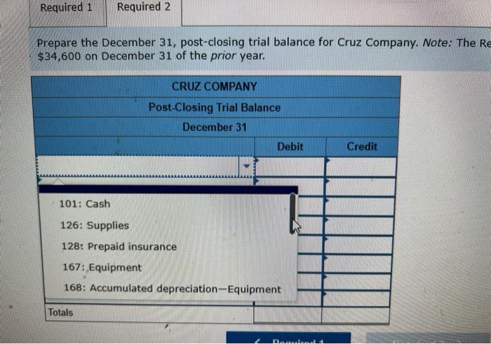 The Following Adjusted Trial Balance Contains The Accounts And Year End Balances Of Cruz Company As Of December 31 No A 5