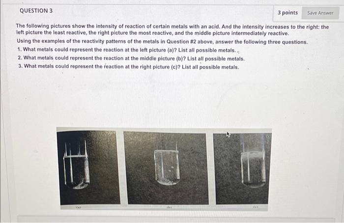 Question 1 Reactivities Pattern Of Metals In The Periodic Table Reactivity Of Metals In General Increases From Right To 4