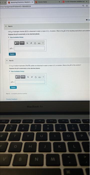 Masteringchemistry Made Viewtassignmentproblemidx188489004 N Cx R Part A 08h Express The Submit Pill 15 G De Na Express 1