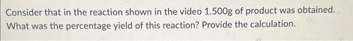 At 1 30 Of The Video The Reaction Is Shown Taking Place Write The Chemical Equation Of This Reaction The Initially R 6