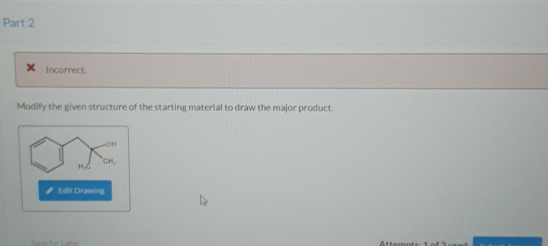 Predict The Major Product S For The Following Reaction Part 1 Br 1 Mg 2 3 H O Your Answer Is Correct The Major 2