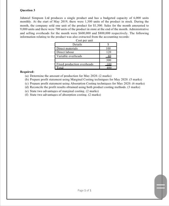 Question 1 At The End Of March 2016 Carlos Manufacturing Company Ltd Was In Overdraft At The Bank To The Extent Of 540 4