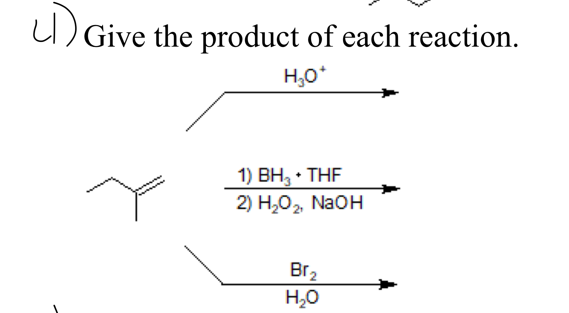 Give The Product Of Each Reaction 1