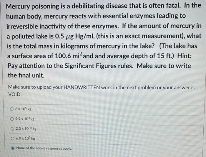 Mercury Poisoning Is A Debilitating Disease That Is Often Fatal In The Human Body Mercury Reacts With Essential Enzyme 1