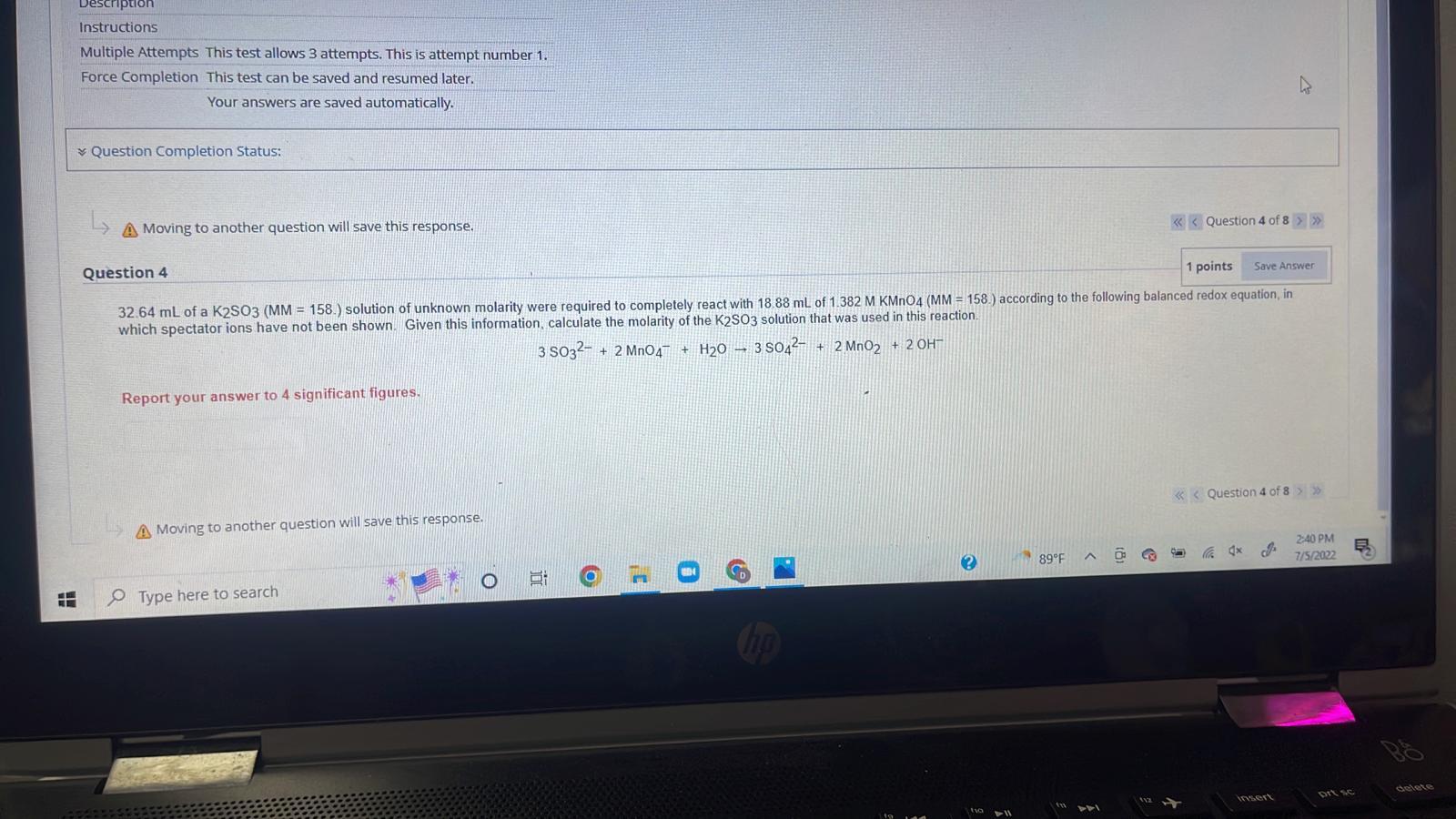 Description Instructions E Multiple Attempts This Test Allows 3 Attempts This Is Attempt Number 1 Force Completion Thi 1