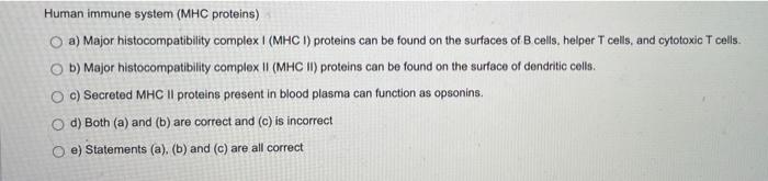 Human Immune System Mhc Proteins Oa Major Histocompatibility Complex I Mhc I Proteins Can Be Found On The Surfaces 1