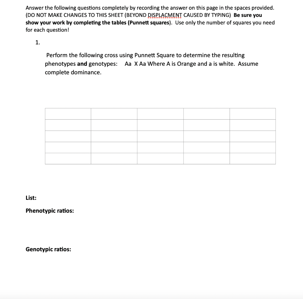 Answer The Following Questions Completely By Recording The Answer On This Page In The Spaces Provided Do Not Make Chan 1