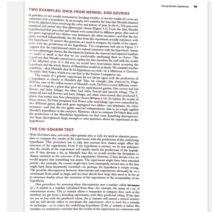 Two Examples Data From Mendel And Devries In Genetics We Are Usually Interested In Deciding Whether Or Not The Results 1