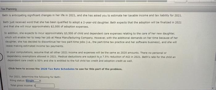 Instructions Note This Problem Is For The 2020 Tax Year Beth R Jordan Lives At 2322 Skyview Road Mesa Az 85201 She 5