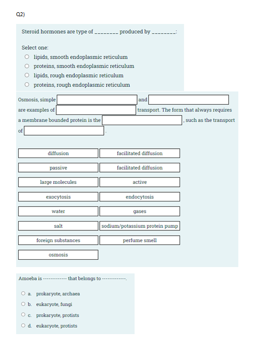 Q2 Steroid Hormones Are Type Of Select One O Lipids Smooth Endoplasmic Reticulum O Proteins Smooth Endoplasmic Retic 1