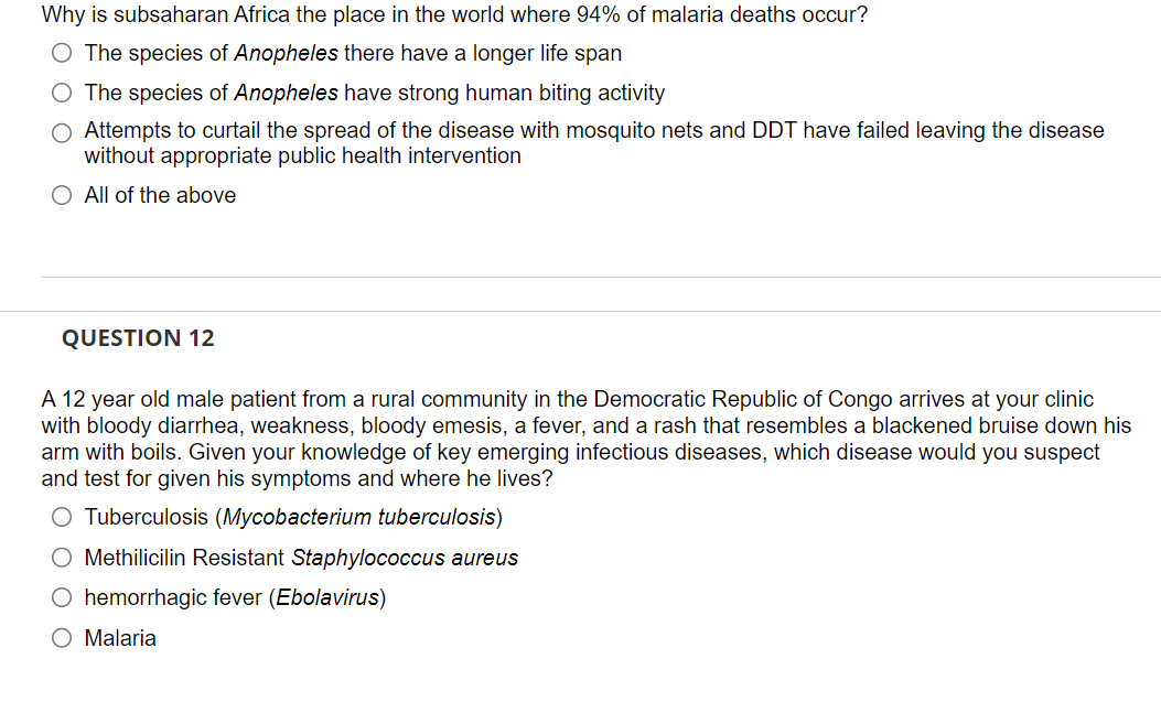 Why Is Subsaharan Africa The Place In The World Where 94 Of Malaria Deaths Occur The Species Of Anopheles There Have A 1