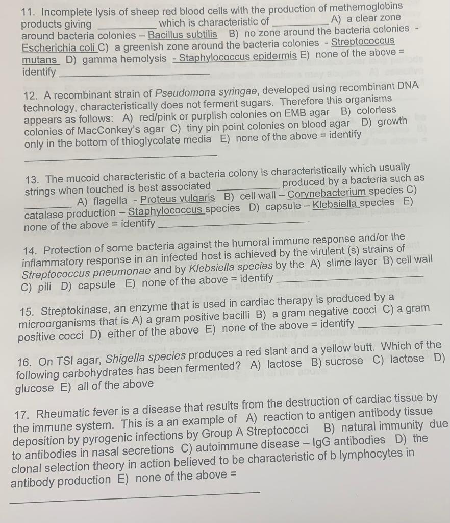 11 Incomplete Lysis Of Sheep Red Blood Cells With The Production Of Methemoglobins Products Giving Which Is Characteris 1