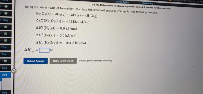 Mmd M 2req M 2req 2req Ovd 2req Zreq 2req Using Standard Heats Of Formation Calculate The Standard Enthalpy Change 1