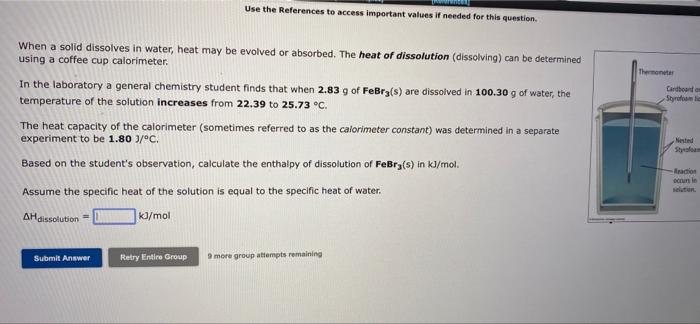 When A Solid Dissolves In Water Heat May Be Evolved Or Absorbed The Heat Of Dissolution Dissolving Can Be Determined 2