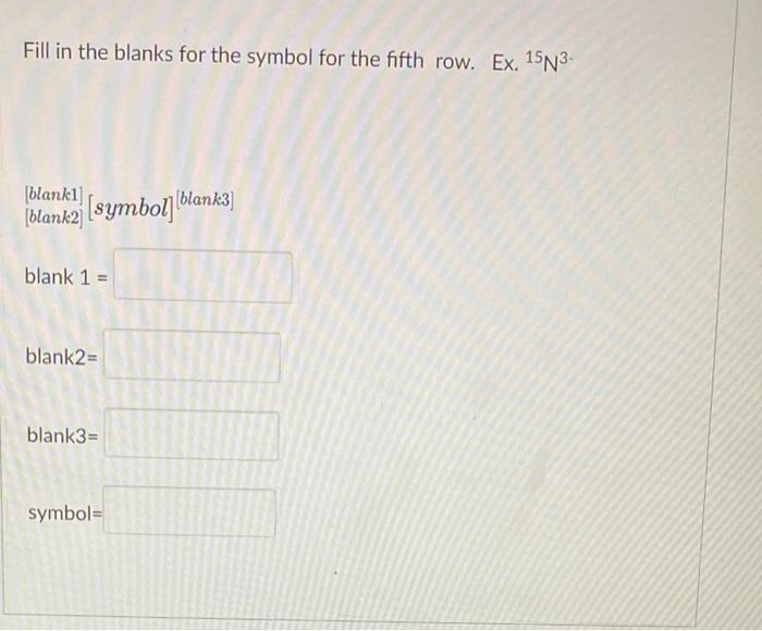 For The Fourth Row Halogen Fill The The Blanks Element Symbol Name Metal Nonmetal Metalloid Or Noble Gas Period Numb 6
