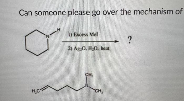 Can Someone Please Go Over The Mechanism Of H C 1 Excess Mel 2 Ag O H O Heat Ch Ch 1