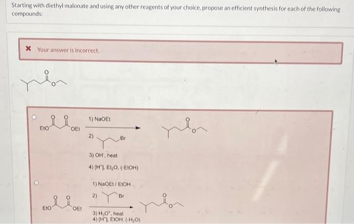 Propose An Efficient Synthesis For The Following Compound Using The Malonic Ester Synthesis Eto A The Transformation A 3