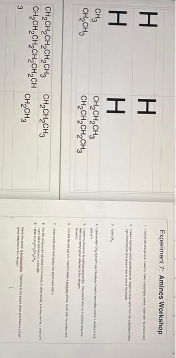 Scorecard For Amine Naming Game Molecule Skeletal Drawing Round 1 Round 2 Round 3 Iupac Name Points Earned H Ii H Ch3 2
