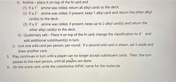 Scorecard For Amine Naming Game Molecule Skeletal Drawing Round 1 Round 2 Round 3 Iupac Name Points Earned H Ii H Ch3 4