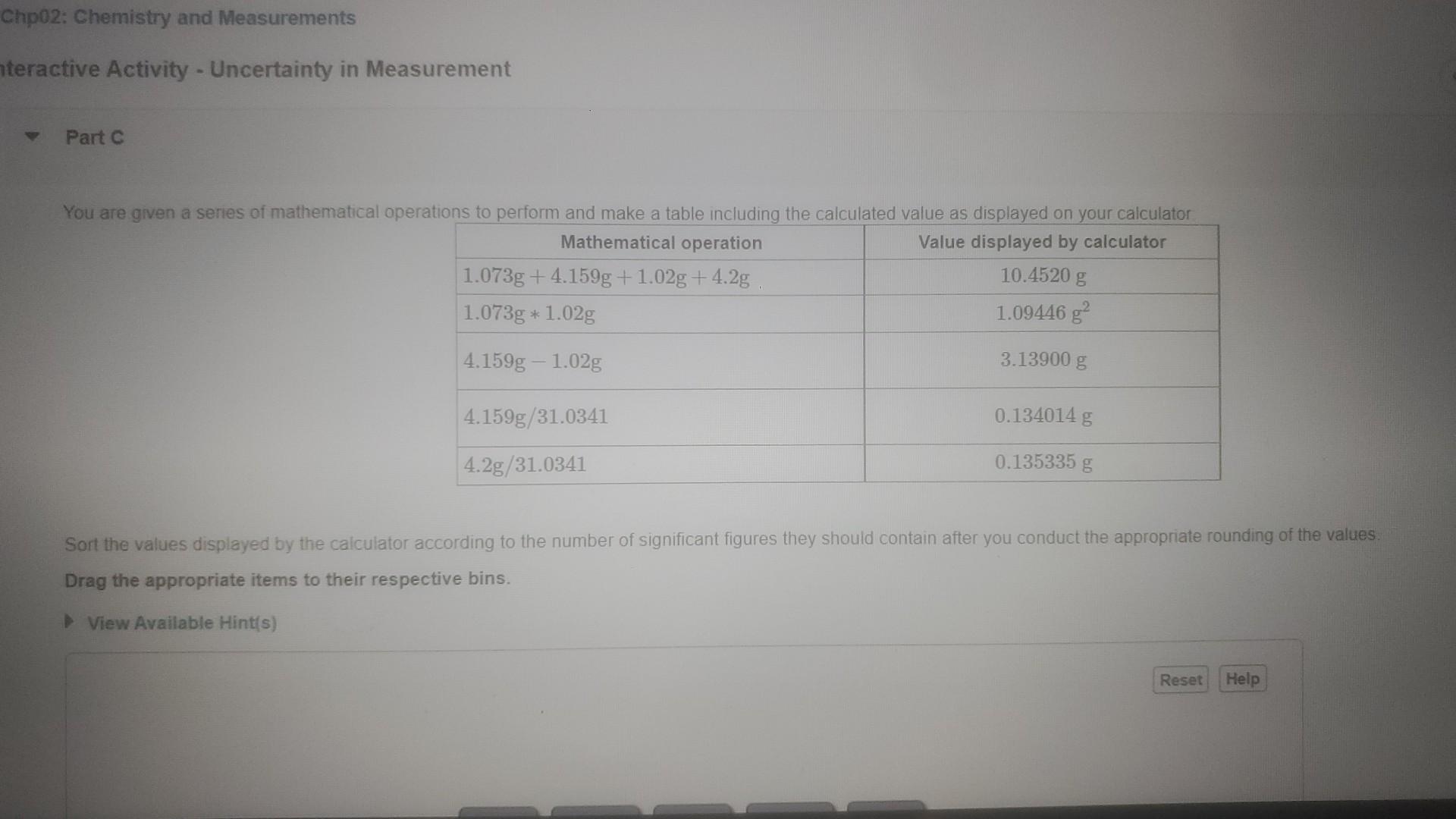 Course Home Chp02 Chemistry And Measurements Interactive Activity Uncertainty In Measurement When Making Observation 3