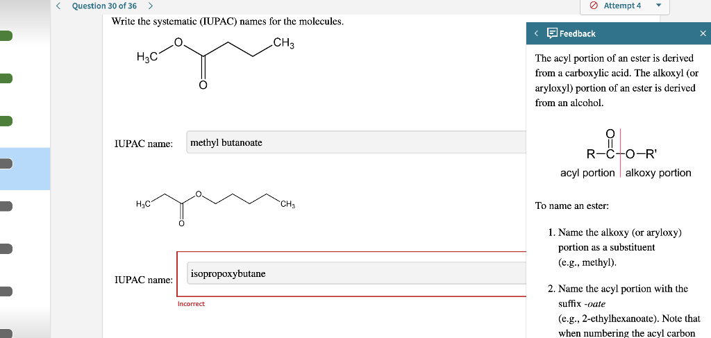 Question 30 Of 36 Write The Systematic Iupac Names For The Molecules Ch3 H C Iupac Name H C Iupac Name Methyl But 1