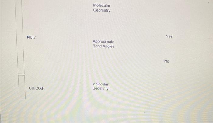 Complete The Following Table And Submit As A Picture Or Pdf Formula Ch O Lewis Structures Molecular Geometry Atom 1 At 2