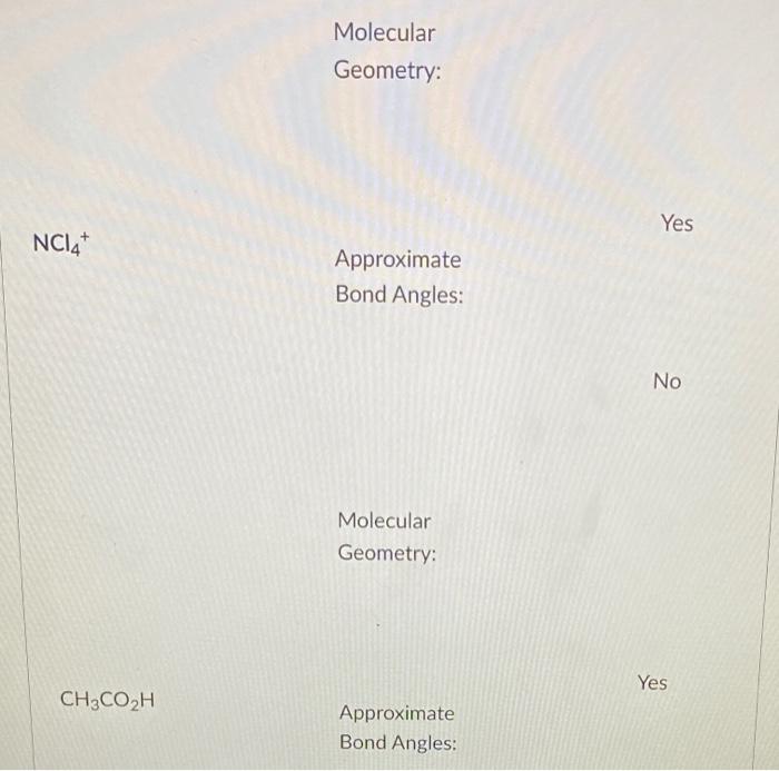 Complete The Following Table And Submit As A Picture Or Pdf Formula Ch O Lewis Structures Molecular Geometry Atom 1 At 7