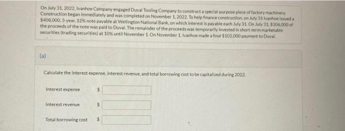 On July 31 2022 Ivanhoe Company Engaged Duval Tooling Company To Construct A Special Purpose Piece Of Factory Machiner 1