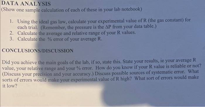 Title The Gas Constant Continued From Page 5 10 15 20 25 30 Angel Serrano Professor Schlegel Data Table Trail 1 202949 0 2