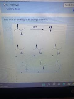 Ok Heterolysin What Are The Product Of The Folling Snt Reaction 1 0 De Time Int Ta 1
