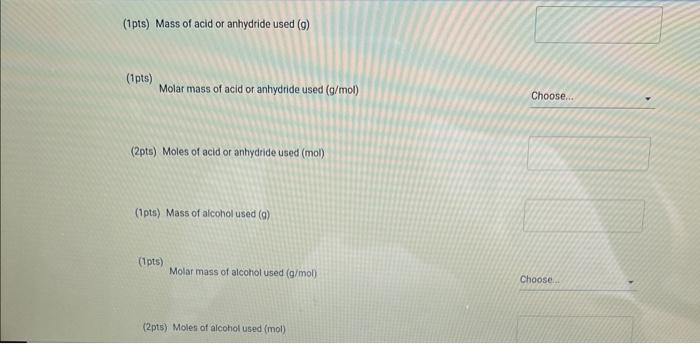 How Will You Collect Data For This Experiment 39pts Report Sheet From The Procedure Choose Four Of The Esters Listed 5