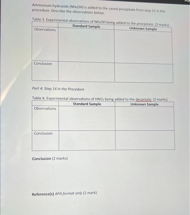 Purpose To Identify The Group 1 Cation In The Given Unknown Sample Theory Answer The Following Question In Your Own Wor 3