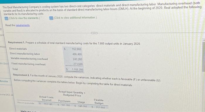 The Best Manufacturing Company S Costing System Has Two Direct Cost Categories Direct Materials And Direct Manufacturing 1