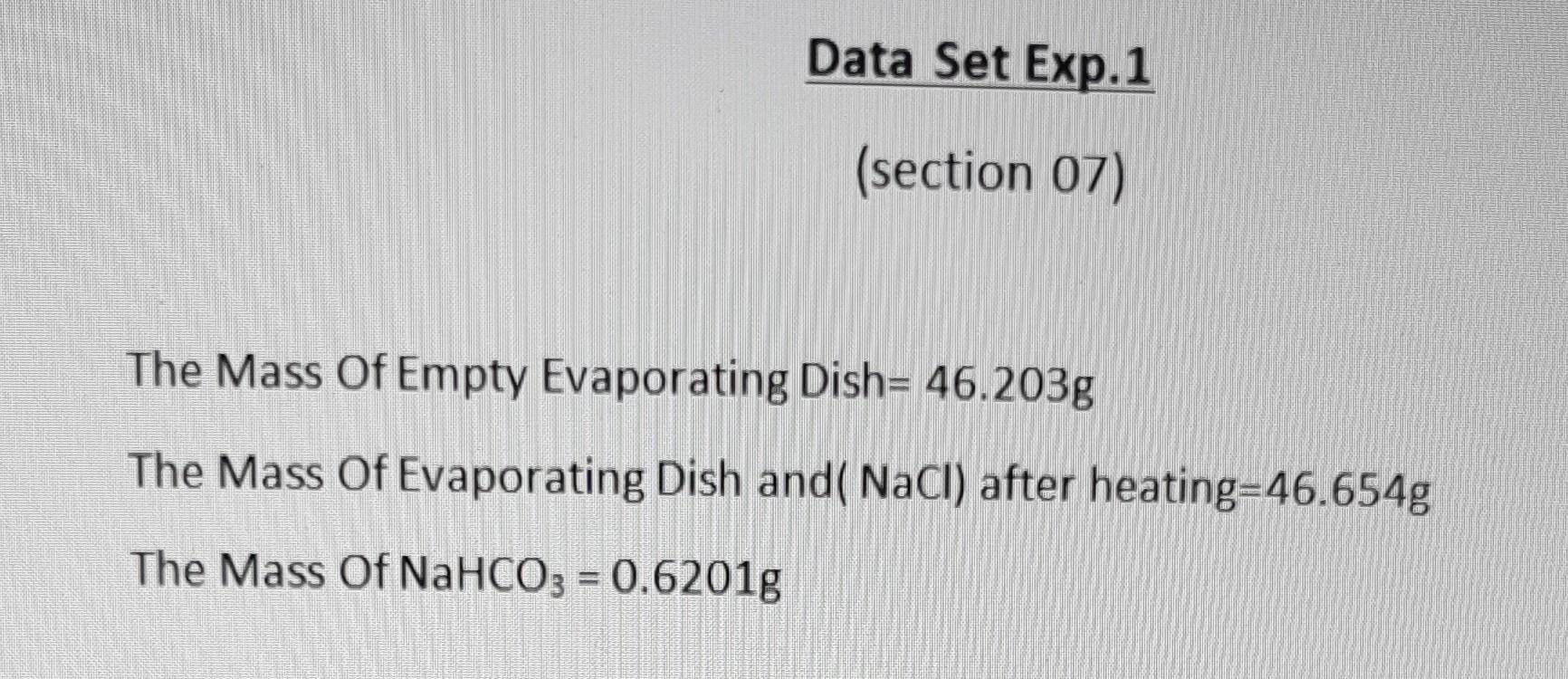 Results Calculations A Preliminary Test Nahco3 S Hcl Aq Observations 1 A What Happened To Lime Wat 2