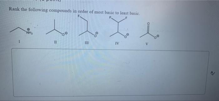 Rank The Following Compounds In Order Of Most Basic To Least Basic T 2 Nh 11 Iii 00 Xi Le Iv 1