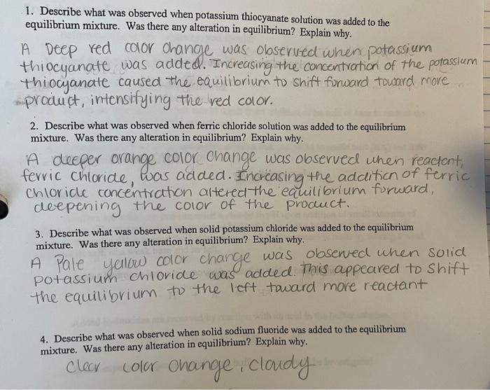 Aq Colorless Fe Cn 63 Aq Red Based On My Results I Don T Know How To Explain Questions 1 4 And I Don T Kn 1
