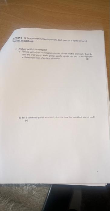 Section A 2 Short Answer Questions Each Question Is Worth Smarks Answer All Questions 1 Define The Terms Tic And Si 3
