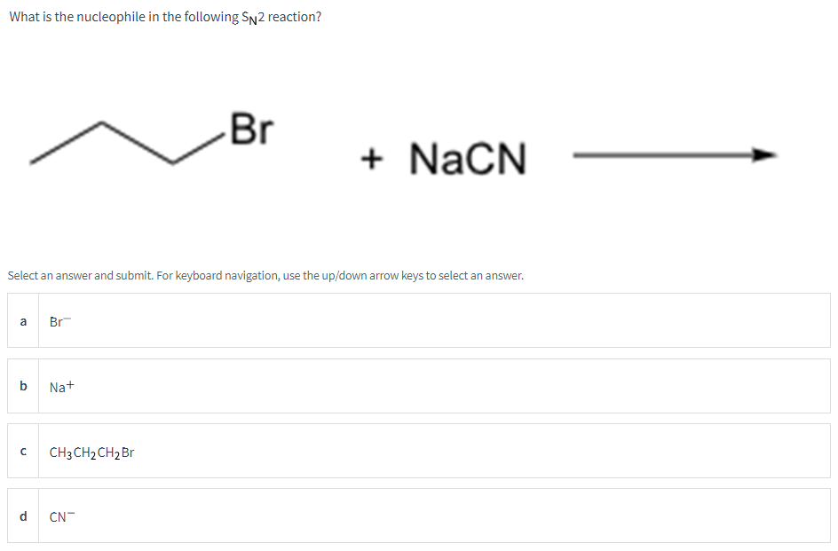 What Is The Nucleophile In The Following Sn2 Reaction 1