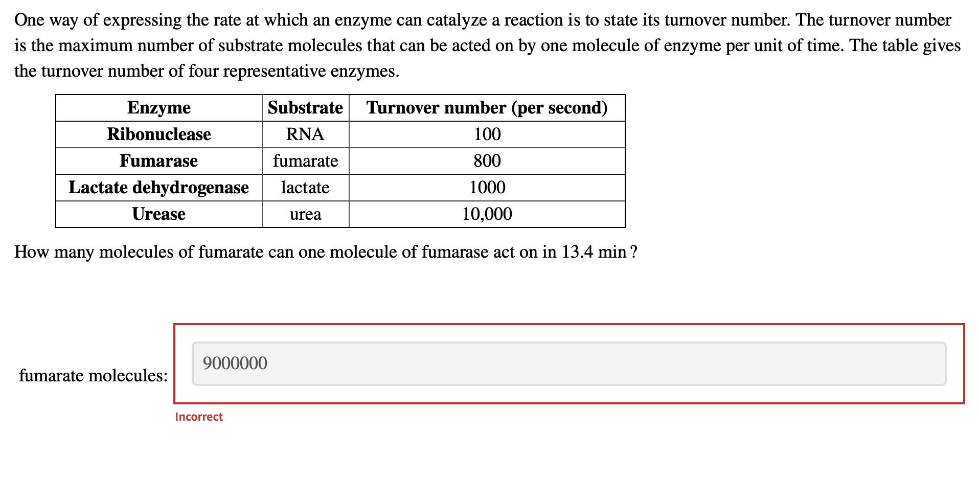 One Way Of Expressing The Rate At Which An Enzyme Can Catalyze A Reaction Is To State Its Turnover Number The Turnover 1