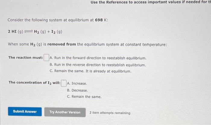 St Of Pt Use The References To Access Important Values If Needed For This Question Consider The Following Equilibrium S 2
